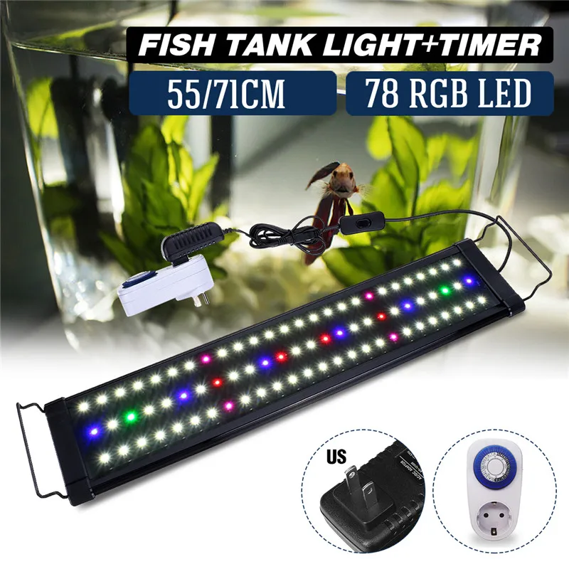 

US plug RGB Series 78LED Lights Matching timer 3510LM 18W AC100-240V Multicolor Plant Aquarium Multicolor Plant Light