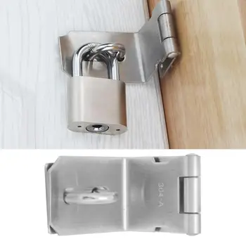 

clasp lock 5pcs Stainless Steel 90 Degree Right Angle Door HASP Padlock Clasp Anti Theft Lock Catch hardware furniture