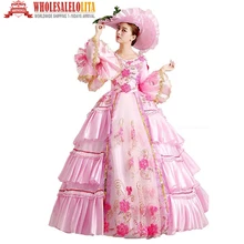 Розовое платье в стиле рококо, готическое викторианское платье, платье для выпускного вечера, театральная женская одежда