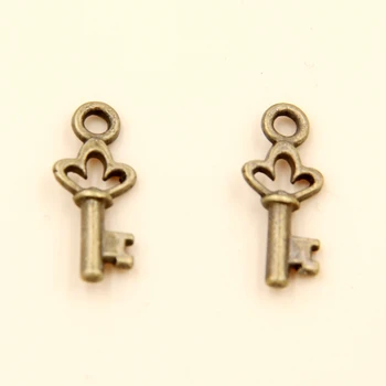 

Wholesale 90pcs Ancient Cyan Key Charms Pendants 18x7.5mm