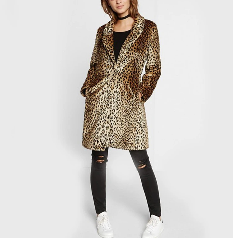 2017 Europe and the United States autumn and winter new fur coat winter women's coat leopard in a long section of fur coat (3)