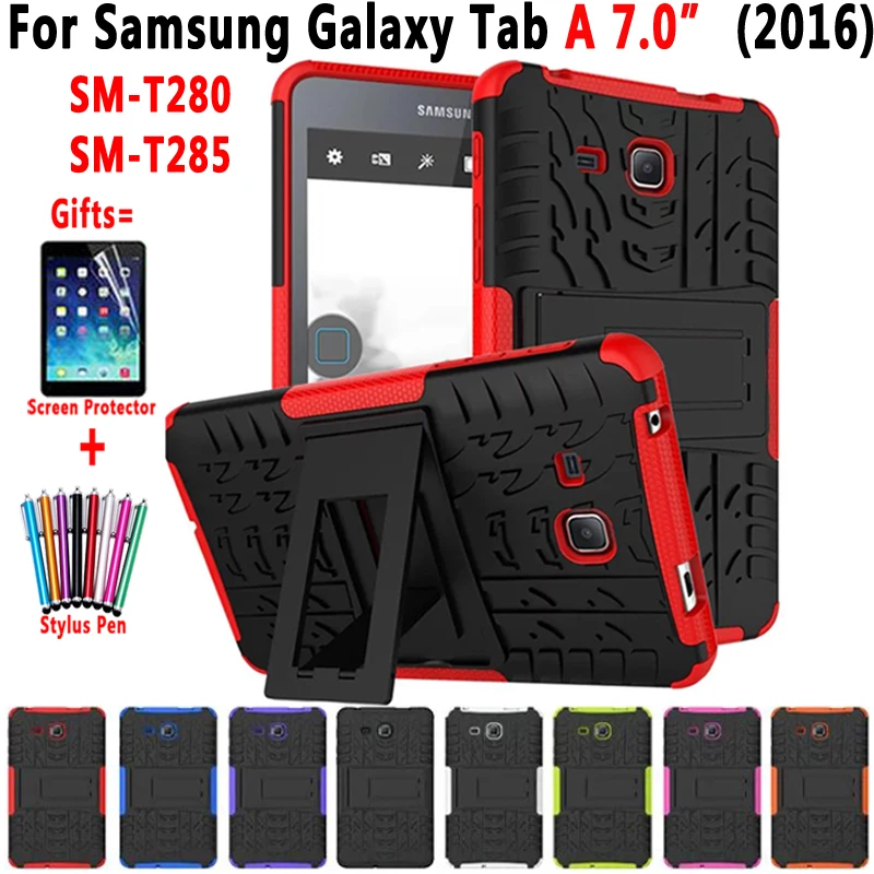 Hybrid Armor Kickstand Silicon Tablet Case for Samsung Galaxy Tab A A6 7.0 inch 2016 T280 T285 SM-T280 SM-T285 Cover Funda Coque Hybrid Armor Kickstand Silicon Tablet Case for Samsung Galaxy Tab A A6 7.0 inch 2016 T280 T285 SM-T280 SM-T285 Cover Funda Coque