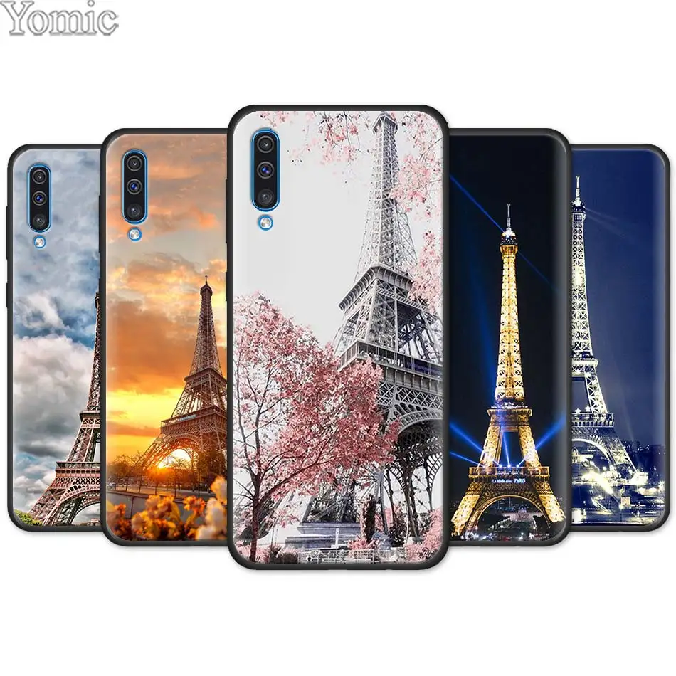 

London Paris Eiffel tower France Black Soft Case for Samsung Galaxy M30 M10 M20 A50 A70 A9 A8 A6 A7 Silicone TPU Case Cover