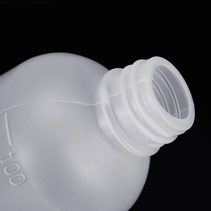 100 мл прозрачный пластиковый лабораторный химический агент бутылка образец реагент чехол для хранения жидкости бутылка Градуированный маленький контейнер для рта