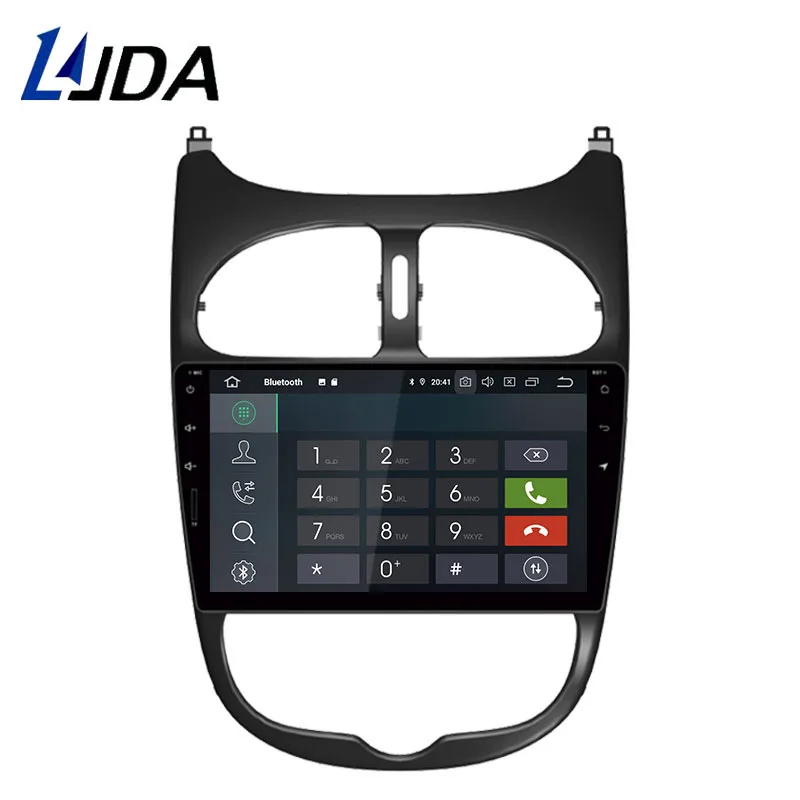Best LJDA Android 9.0 Car Multimedia Player For Peugeot 206 2002 2003 2004 2005 2006 2007 2008 GPS Stereo Radio 4G+32G Stereo WIFI 2