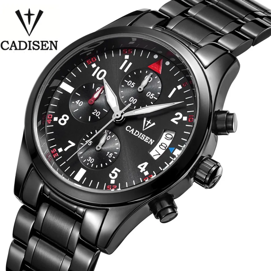 

Relogio Masculino 2018 Cadisen Watch Men Male Clock Men Watch Fashion Sport Leather Quartz-Watch Erkek Kolol Saati Reloj Hombre