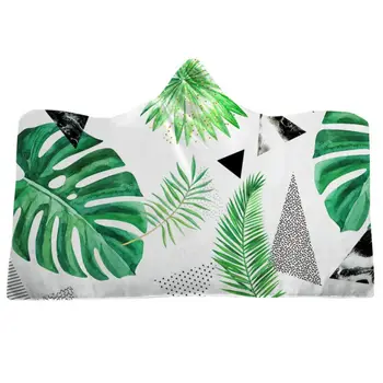 

Bohemian 3D Digital Printing Microfiber Hooded Blanket for Kids Adult Girls Sherpa Fleece Wearable Black Blanket