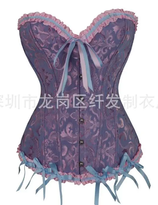 Sexy Lingerie Bustiers Black Satin Embroidered Corset Overbust Corsets PLUS SIZE: S M L XL XXL 3XL 4XL 5XL 6XL 8XL