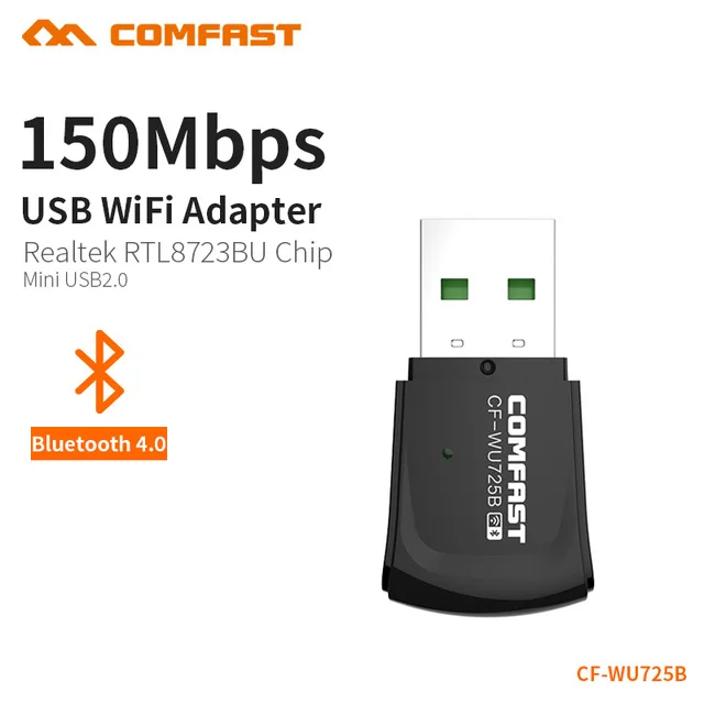 COMFAST мини USB WiFi адаптер 150 Мбит/с Wifi приемник беспроводная сетевая карта Bluetooth адаптер 802.11n/b/g WiFi ключ CF-WU725B