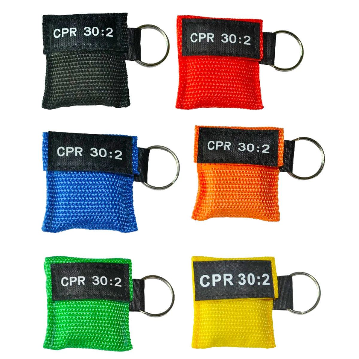 100pcs 30:2 CPR Resuscitator Mask With Pocket Keychain First-aid Skill Training Face Shield One-way Valve Emergency Survive Tool