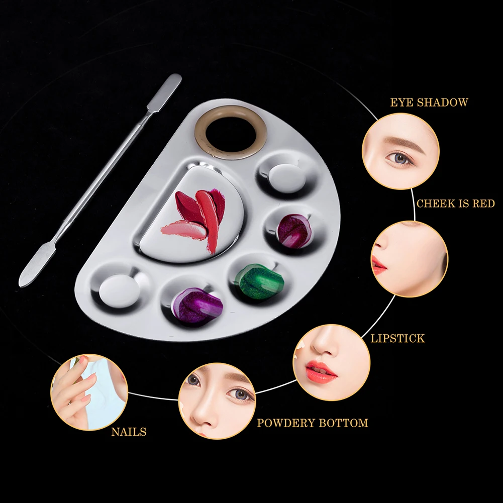 Professional Stainless Steel Makeup Palette Board Spatula Foundation