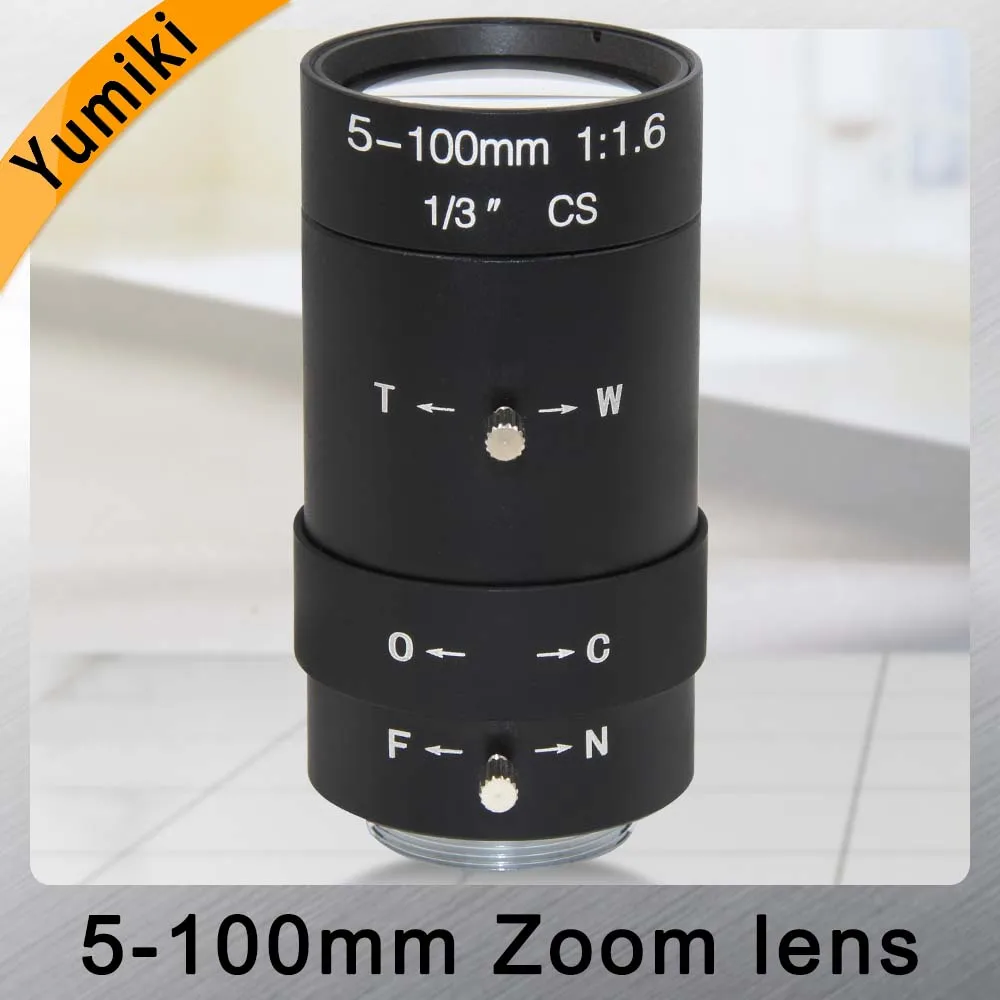 Vari-focal da Lente da Câmera Yumiki Megapixel Foco Manual Iris Cmos – Ccd Sdi Cvi Cctv 1 3 Lente cs Monte 5-100mm mp hd