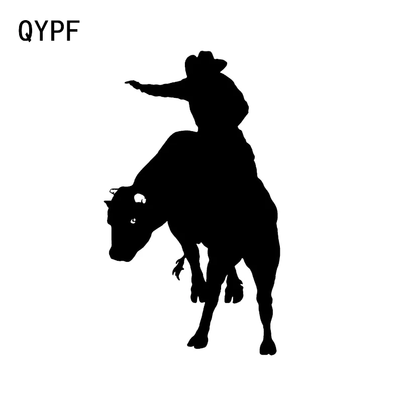 

QYPF 9.4*16.3CM Cartoon Rider Rodeo Bull Outdoor Sports Decor Car Sticker Accessories Vinyl C16-1833