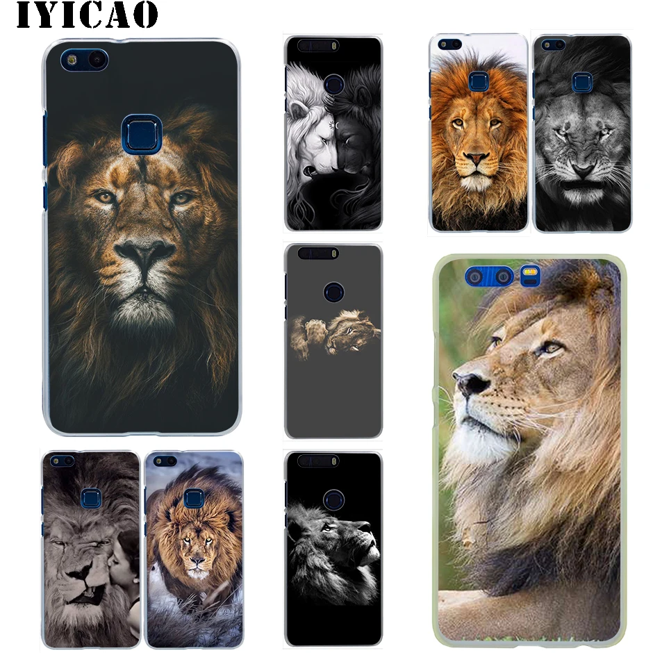 Жесткий чехол IYICAO Animals The lion для Huawei Honor 6A 6C 7A 7C 7X 8 8X 9 10 20 9X Lite Pro Play Note View | Мобильные
