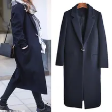 Plus Size 2019 New Autumn Winter Women Solid Woolen Coat Fashion Dark Button Woolen Coat Pockets Female Long Overcoat floral trench coat women autumn and winter fashion runway plus size vintage royal embroidery lady woolen overcoat female m 4xl