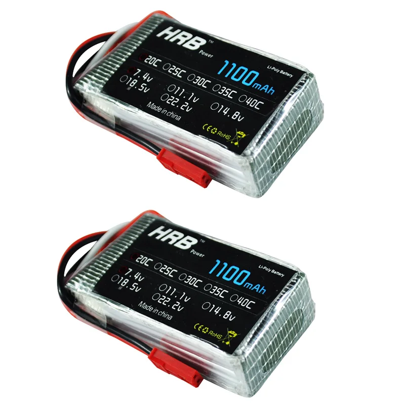 

2pcs HRB RC Lipo Battery 2S 7.4V 1100MAH 25C Max 50C For wltoys A949 A959 A969 A979 K929 V912 V913 V262 wl911 wl912