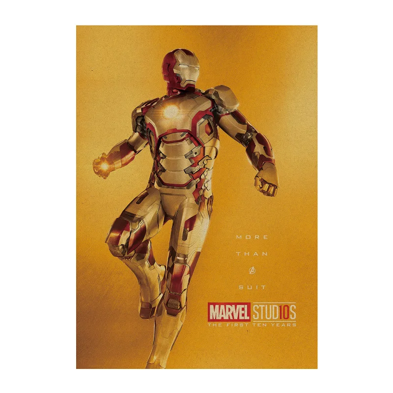 Iron Man Tony Stark Marval Movie Wall Poster Comic Decorative Kraft Paper 52*36