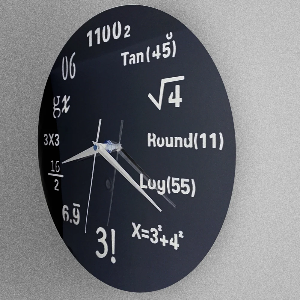 Kreatif Rumus Matematika Jam Dinding Akrilik Cermin Besar Cermin