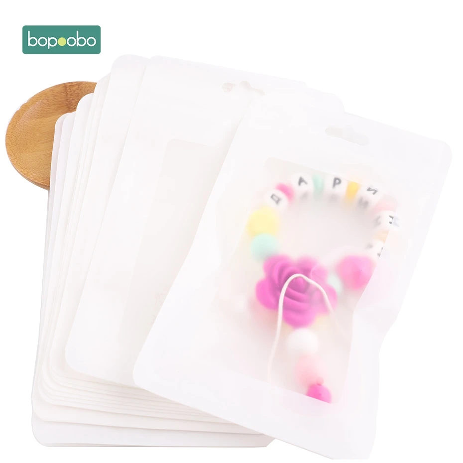 Bopoobo 50 قطعة البلاستيك الأبيض أكياس 11.5x19.5 سنتيمتر عرض أكياس الصديقة للبيئة غير سامة الطفل الرعاية المعدات دلاية مجوهرات أكياس