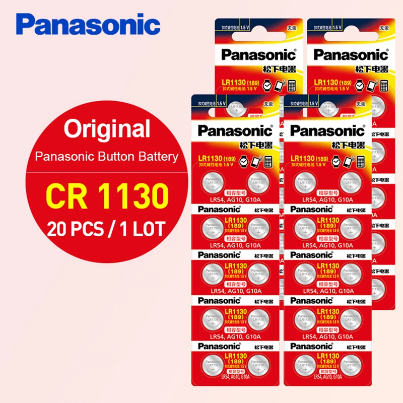 40 шт/4 карты Panasonic 1 5 V AG10 389 LR54 SR54 SR1130W 189 SB BU L1130 1130 LR1130 кнопочные батареи щелочные для