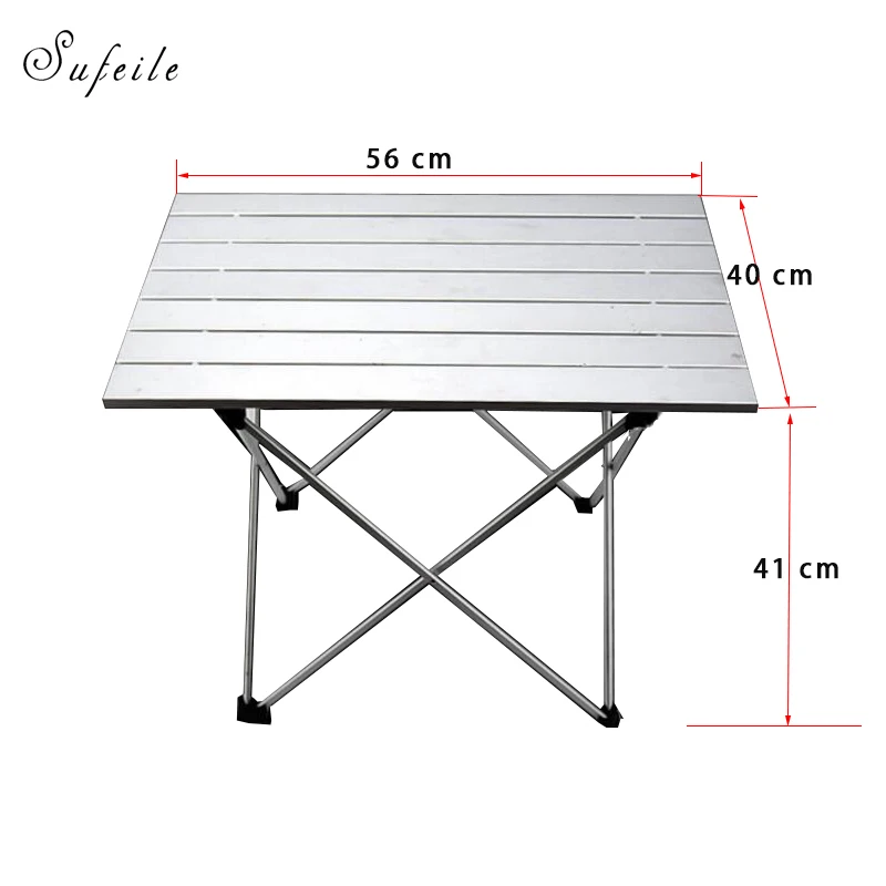 Sufeile aleación de aluminio portátil plegable capaz escritorio camping picnic al aire libre barbacoa del té mesa al aire libre plegable escritorio de la computadora D20