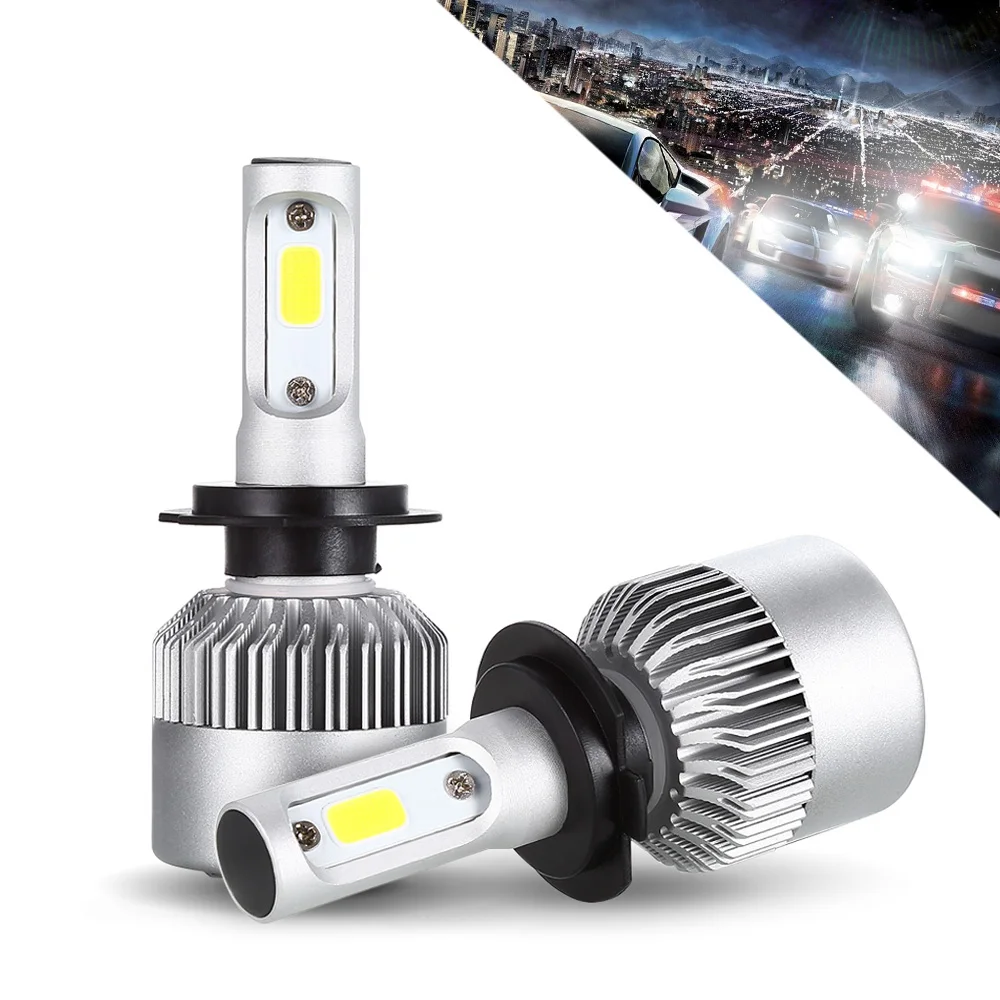 Автомобильный светильник H7 Led H1 H4 H3 светодиодный головной HB2 72 Вт 6000 К высокая