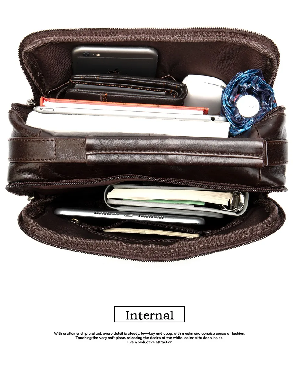 Men Shoulder Bag Men's Genuine Leather Casual Bags for Men Business Crossbody Handbag Flap Leather Bags bolsas male 16
