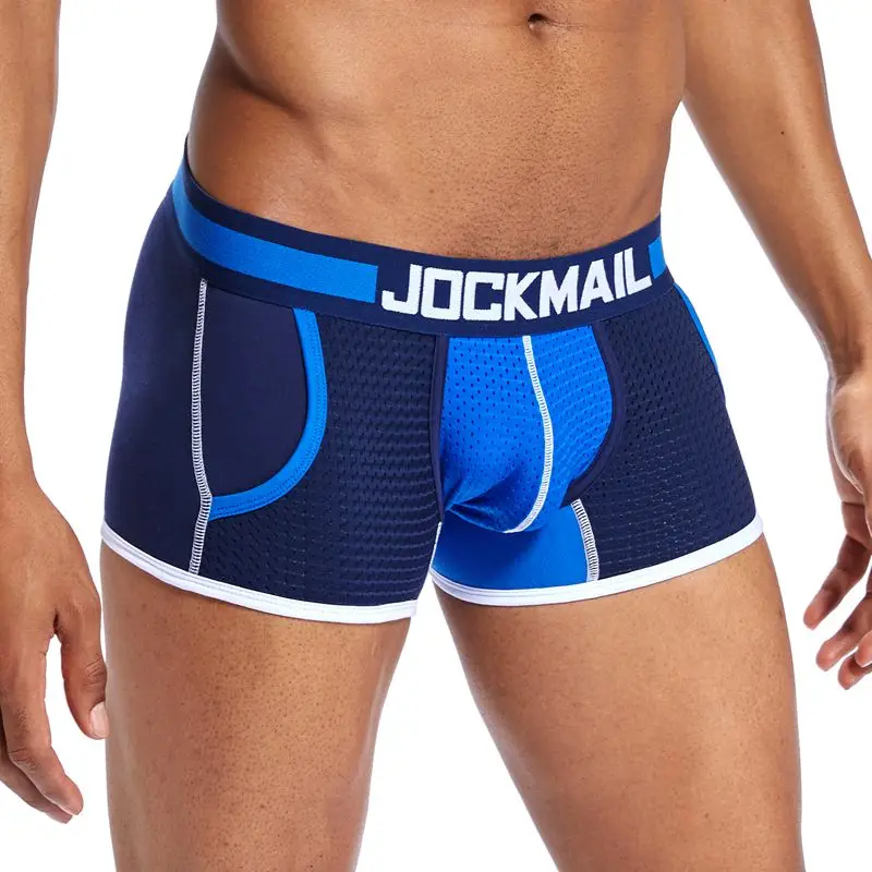 Бренд jockmail, мужское новое нижнее белье, трусы-боксеры с карманами, сексуальные хлопковые боксеры, сетчатые шорты, нижнее белье для геев, мужские трусы для мальчика, Слип - Цвет: C