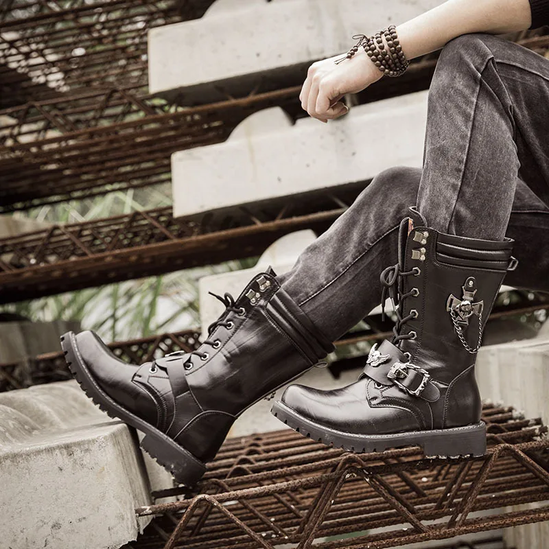 Pé Veludo Masculino Do Volta Homens Novo Sapatênis Preto Montaria Amarrado 2018 Inverno Dedo Casuais Fleece Em Europa Cruz De Mais Moda Botas BnfZ7xqqvU