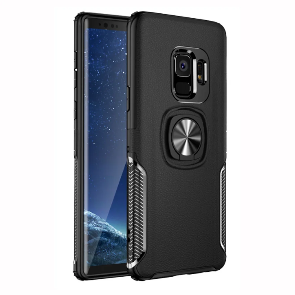 Чехол-подставка с текстурой для Samsung Galaxy S10 S9 S8 PLUS чехол кольцом-держателем