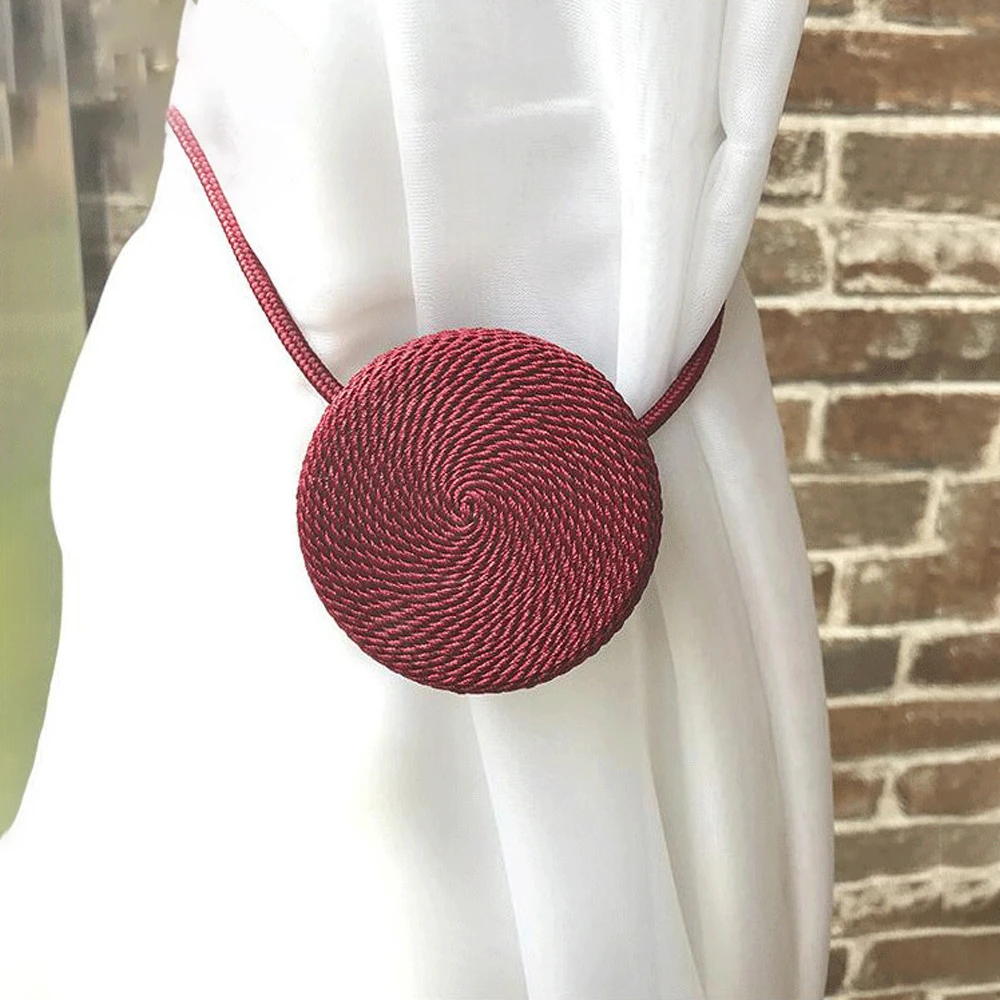 

2019 Braided Round Curtain Buckles Magnet Curtains Tieback Magnetic Curtain Holder Room Curtain Decorative Accessories 32Cm