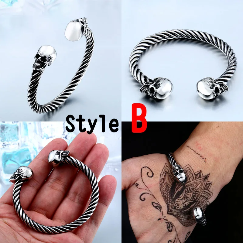 Bracelet Jewelry BEIER New Cool Punk Skull Bracelet For Man 316 Stainless Steel love Bangle Man's High Quality Jewelry BRG-012