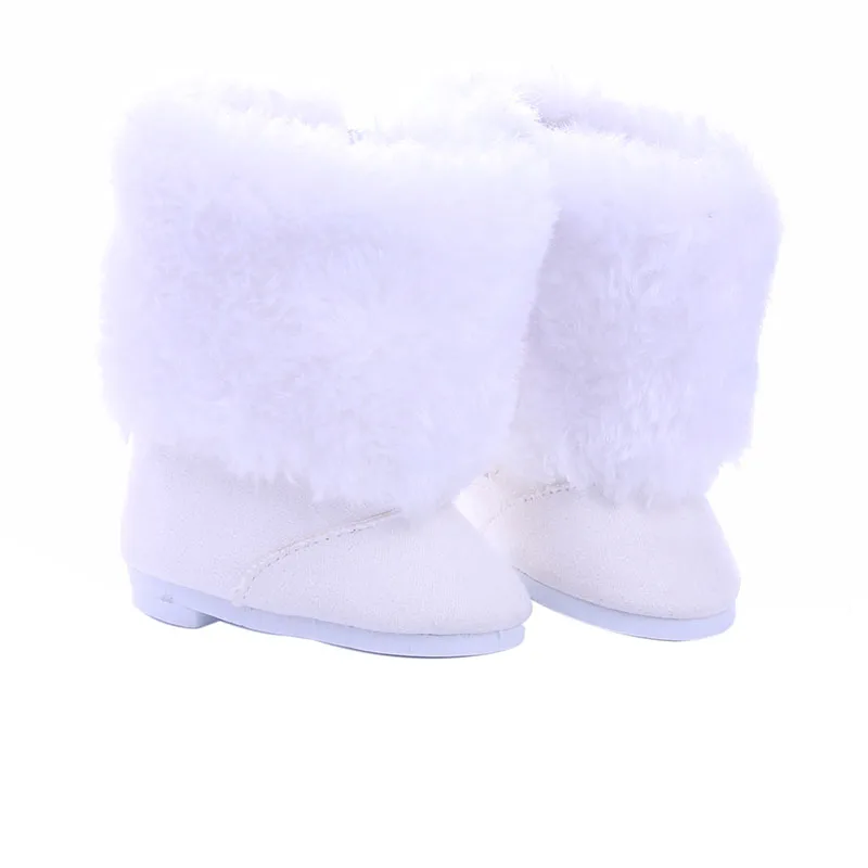 Doll Shoes Boots Fur Toy Gift Doll Shoes White Long Boots For 18" inch American Doll For Generation Toy Accessories