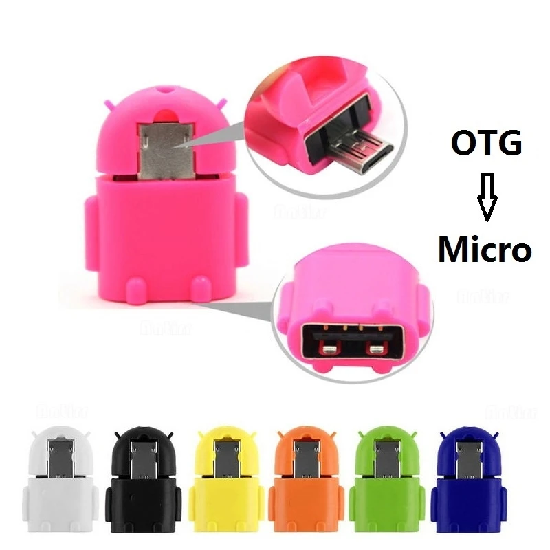 

Mini Robot Shape Android Micro USB To USB 2.0 Converter USB OTG Cable Adapter for Tablet PC for iphone 7 huawei P9 P20 Xiaomi