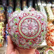 Роскошные Apple С кристалалми и стразами Вечерний Клатч отечественных кристалл алмаза Вечернее клатч женская мода(88307-f