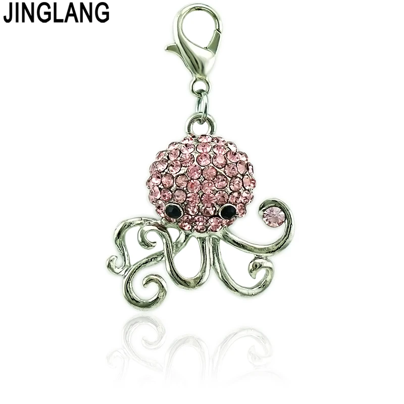 

JINGLANG Fashion Lobster Clasp Charms Animals Pendants Making Octopus Necklaces Pendants Accessories Best Friends Gift