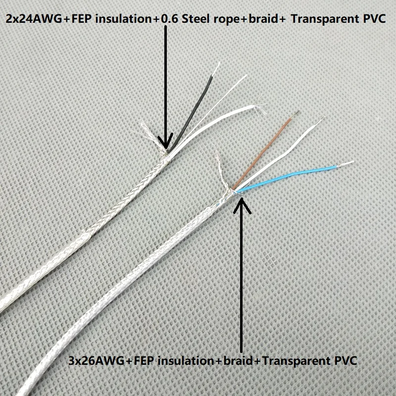 4 м/лот 24AWGx2C+ стальной трос или 26AWG* 3C ясно оплетка кабеля освещения лампы электрические провода Подвеска освещения кабель питания