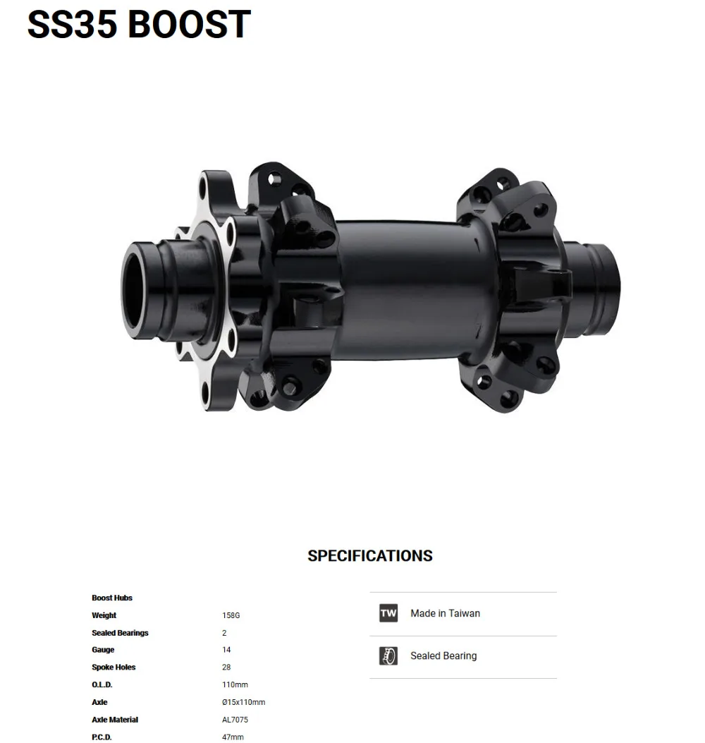 Топ 168g SPEEDSAFE SS35 MTB прямой Тяговый повышающий передний концентратор 110 мм x 15 thru 6