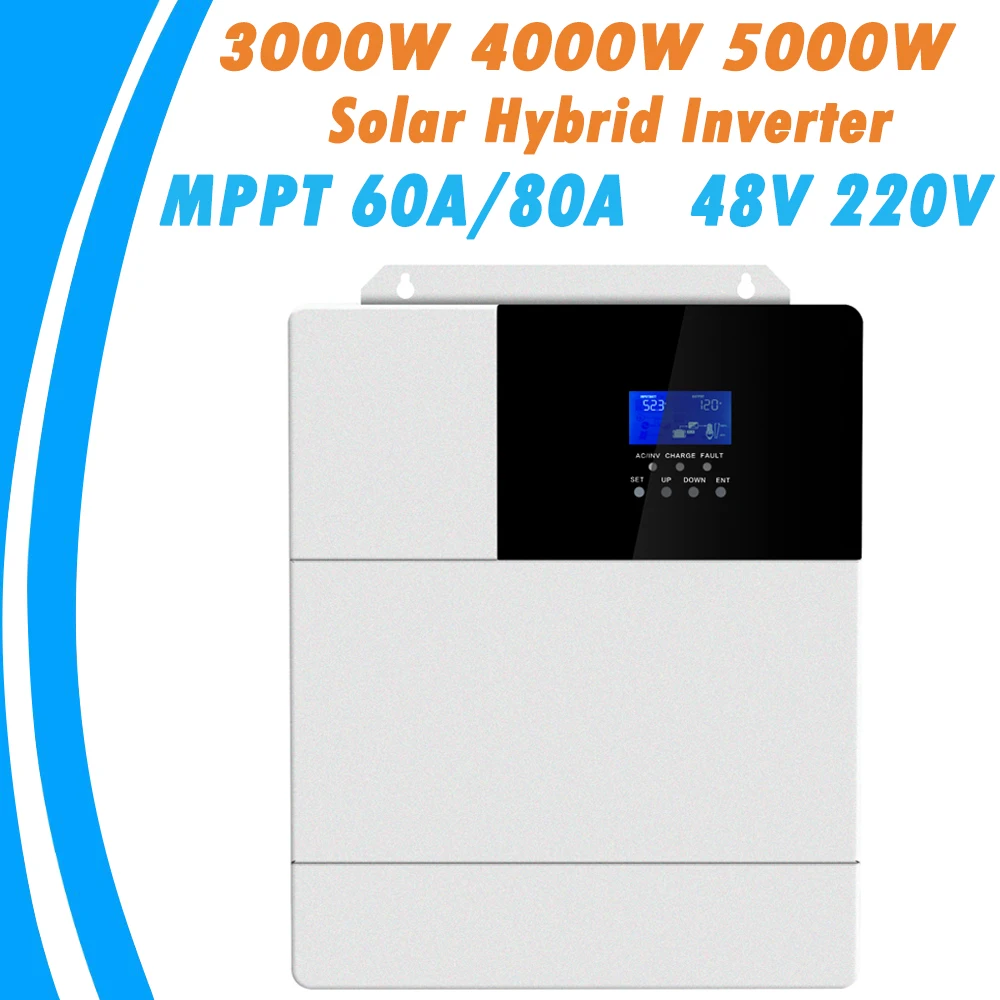 3000 Вт 4000 5000 все в одном Гибридный инвертор для солнечной батареи MPPT 60A 80A чистая