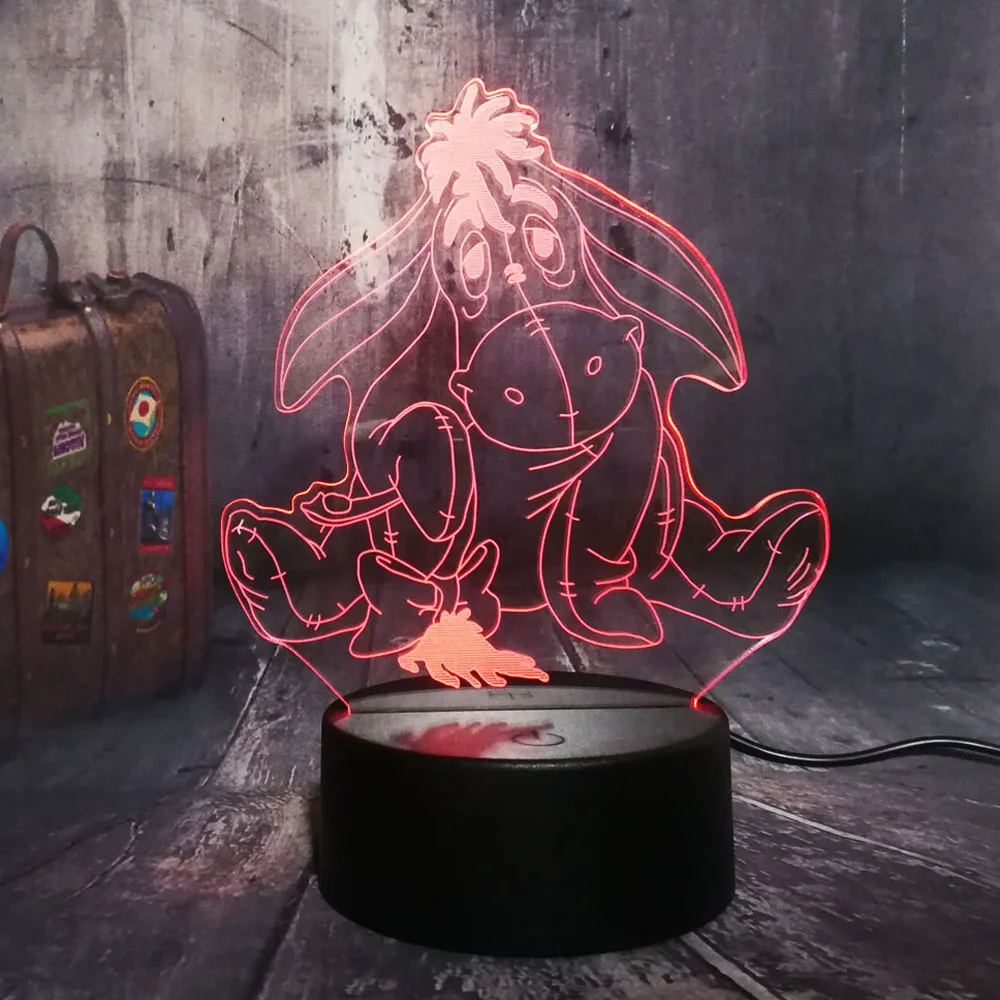 Новый милый мультяшный маленький медвежонок друг 3D светодиодный Ночной