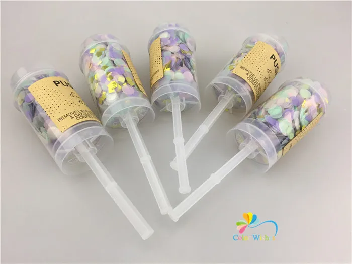 10 шт./компл. круглый пуш-ап Confetti Poppers узурпирующего Maker для свадебного торжества и дня рождения бакалавра вечерние свадебные сувениры