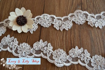 

Super delicate 5CM mesh lace trimming wedding dress veil clothes decoration lace trim diy accessories corded lace applique trim