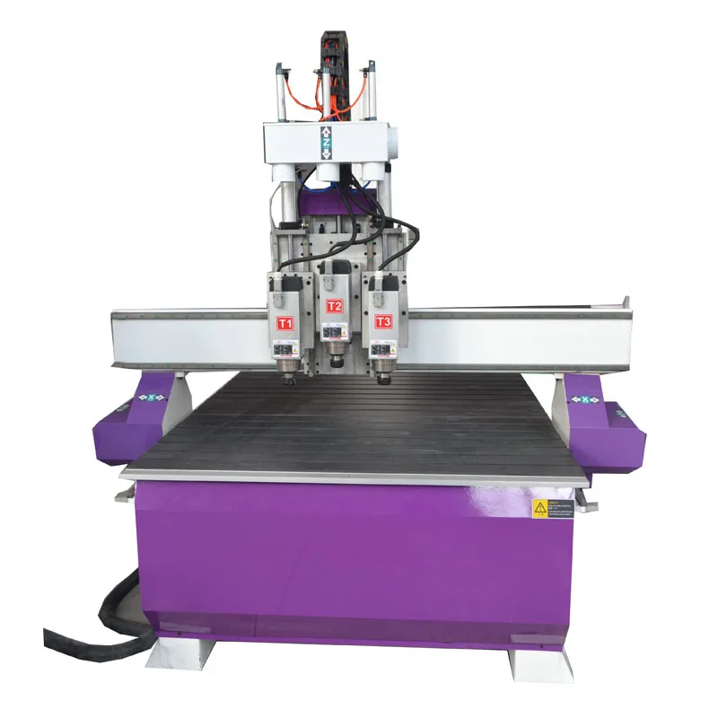 Пневматический 3 головки 1325 древесины cnc маршрутизатор машина для изготовления