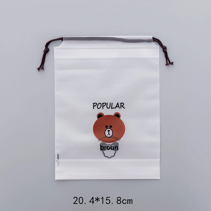 Портативная косметическая упаковка для путешествий, карманная сумка для хранения продуктов с рисунком коричневого медведя, Пыленепроницаемая сумка B061 - Цвет: SMALL