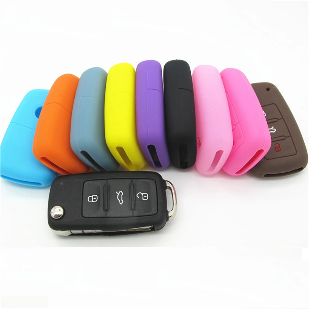 

Silicone 3 Buttons Auto Car Key Case Cover For VW Volkswagen Polo Passat b5 Golf 4 5 Jetta Tiguan Bora CrossFox Plus Scirocco