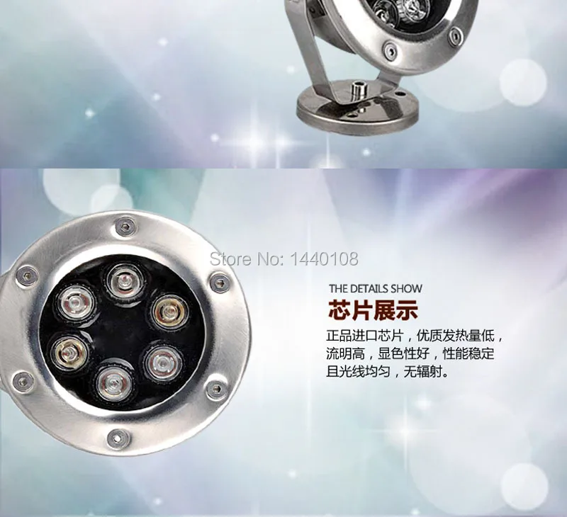 

6w 9w 12w LED Underwater Light For Swimming Pool Fountain Pool Light Warm White Ac85-265v Stainless Steel IP 68 10pcs/lot
