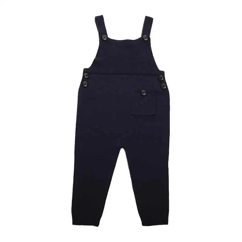 New Autumn Baby Girls Overalls Knit Cotton Boy Clothes Harem Pants Knit Kids Suspender Boy Girls Trousers 5 colors Jumpsuit  (5)