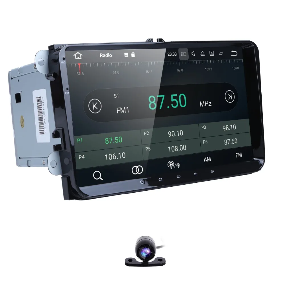 Sale Hizpo double 2din Car Radio GPS Android 8.0 Car No DVD Multimedia For golf v/vi/plus/cabriolet/wagon VW SKODA DVR OBD2 WIFI NAVI 3