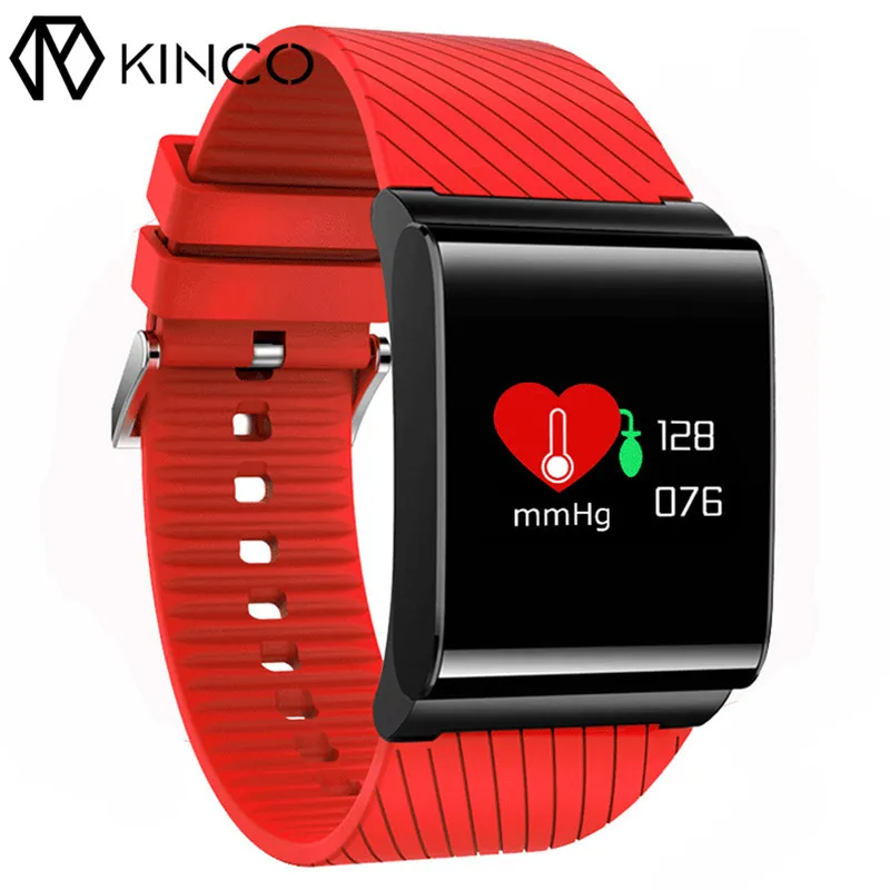 

KINCO OLED Blood Pressure Heart Rate Pedometer Calorie SPO2 Health Monitor IP67 Waterproof Smart Bracelet Watch for IOS/Android