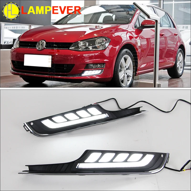 Lampever светодиодный DRL Противотуманные Фары Светильник для Volkswagen VW Golf 7 MK7 2013-2017 с